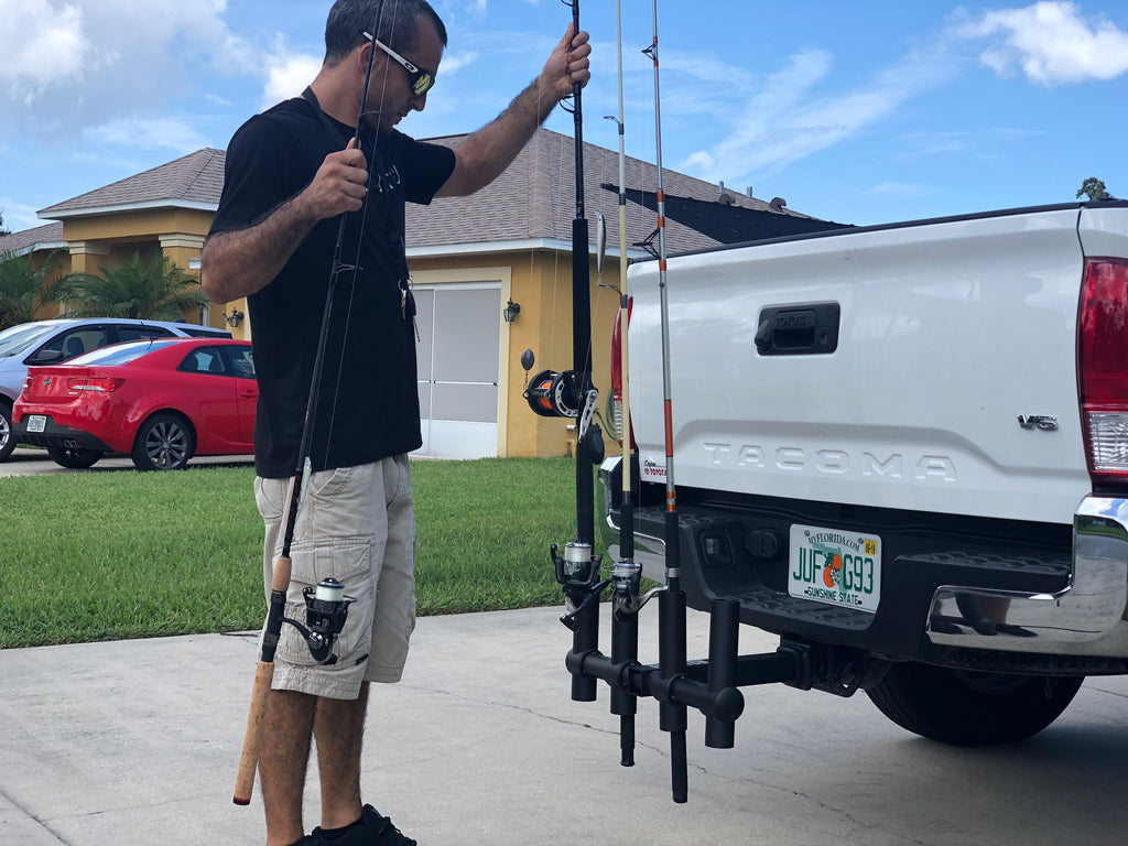 Get your own FISHITCH 4 fishing pole holder and see how convenient rod transportation can be.
