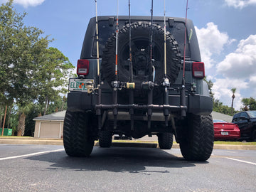 jeep spare tire fishing rod holder Rod Holder for Trucks | 6 Rod Holder